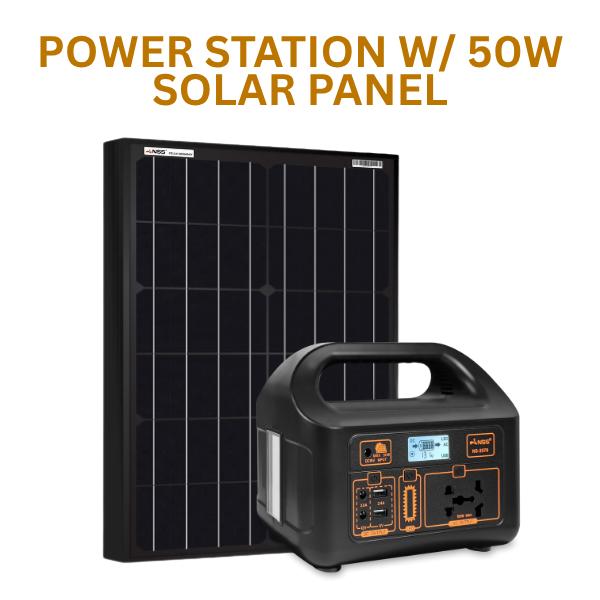 NSS Portable Power Station with 20W Solar Panel – Compact Generator for Camping, Emergency Backup & 220V Devices