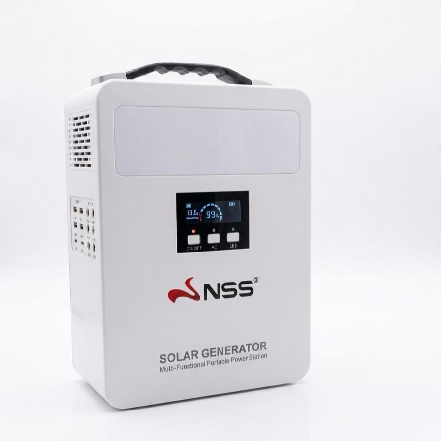 NSS NEW Solar Generator 300W/500W Portable Power Station 15500mAh Lithium Battery Emergency Power Supply with 2 External Bulbs for Camping Home Outage 13 Output Ports 5V 2A USB