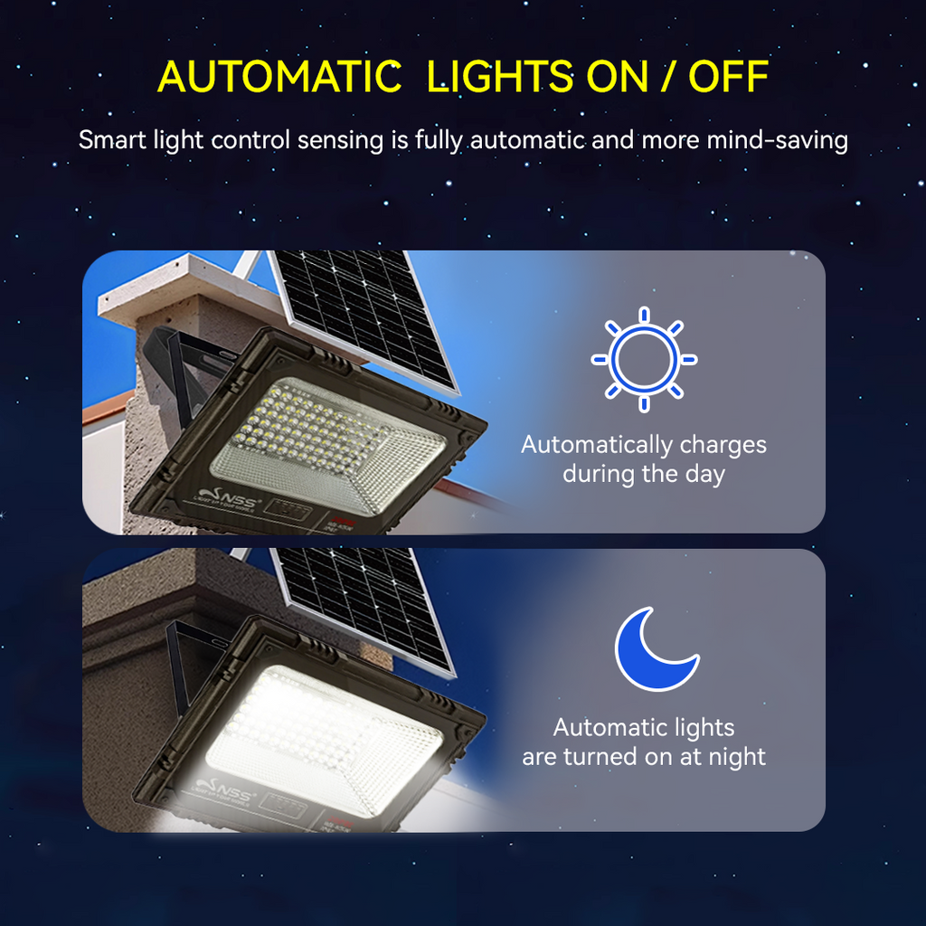 NSS K Series Solar Powered LED Flood Light 100W 200W 300W 500W Waterproof