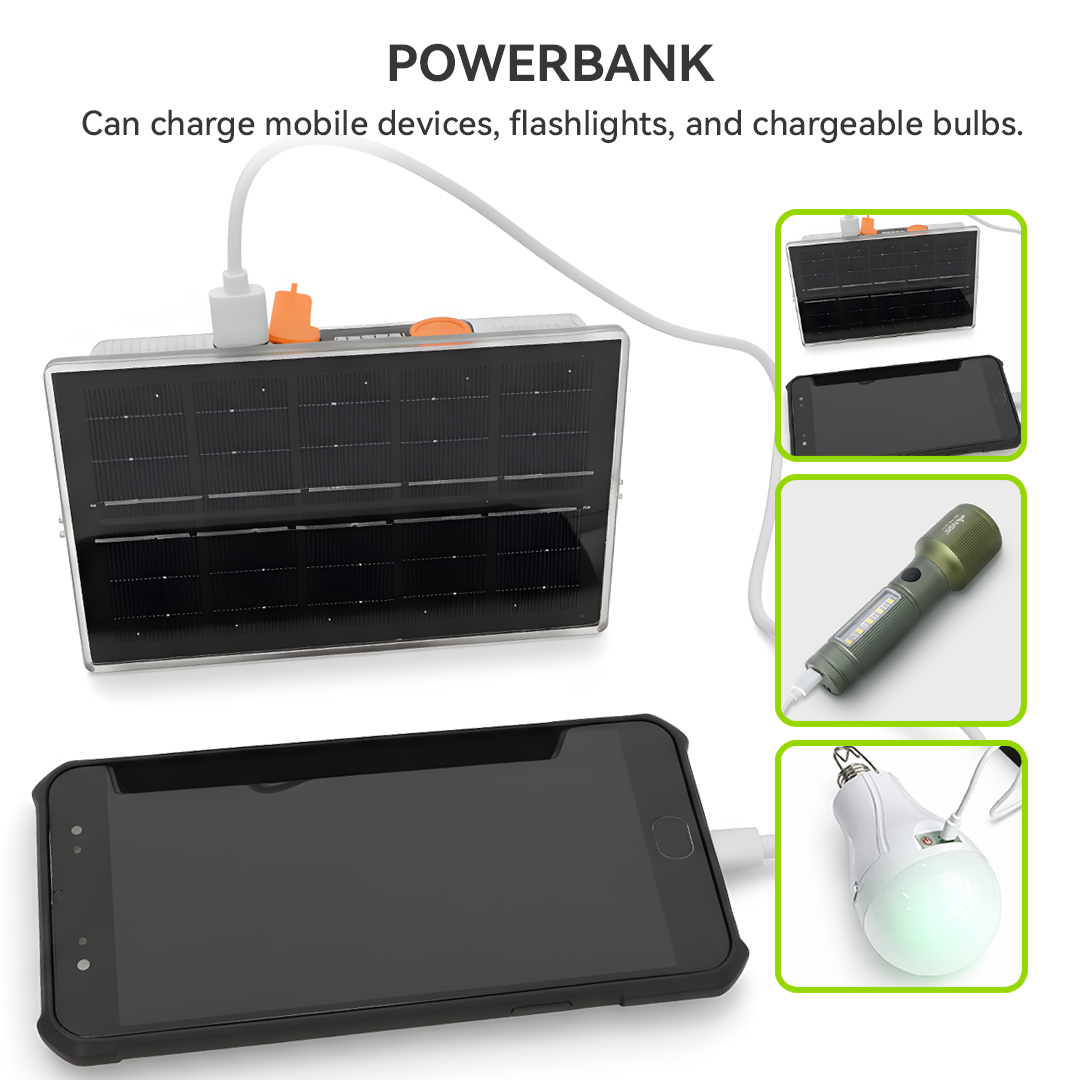 NSS Solar LED Camping Lamp with Powerbank – Rechargeable Waterproof Emergency Light