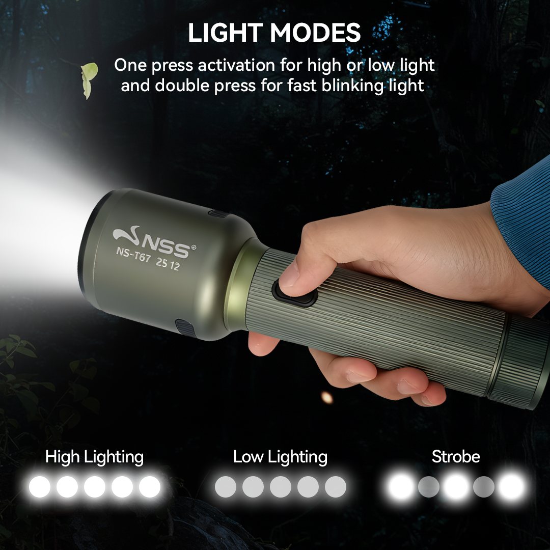 NSS Rechargeable Zoomable LED Flashlight Tactical Torch