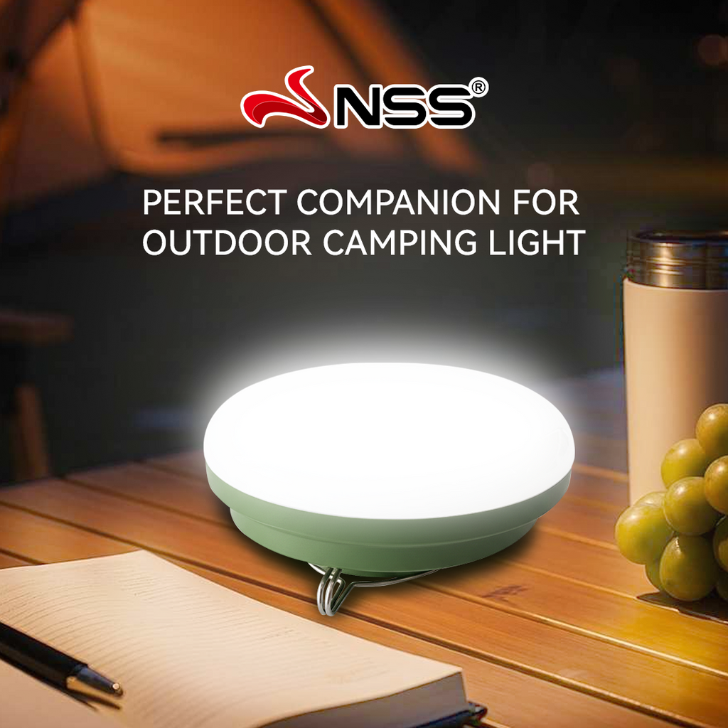 NSS Solar Camping Light – Portable Magnetic LED Tent Lamp with 4 Light Modes & Hanging Hook