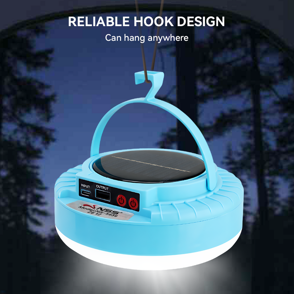 NSS Solar RGB LED Strip Lamp – Portable Hanging Light with Power Bank & USB Charging
