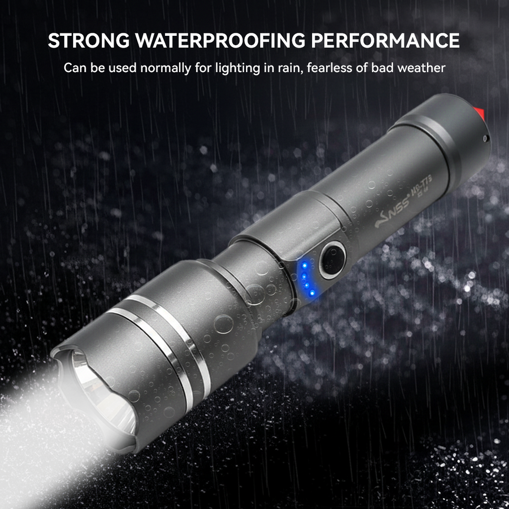 NSS Rechargeable Emergency LED Flashlight with Glass Breaker & Seatbelt Cutter