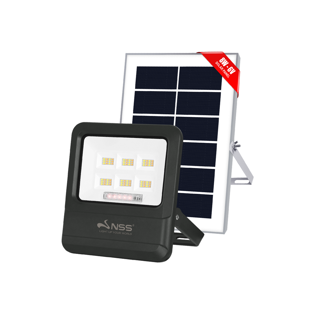 NSS Solar Tri-Color LED Flood Light with Remote Control & IP67 Waterproof Design