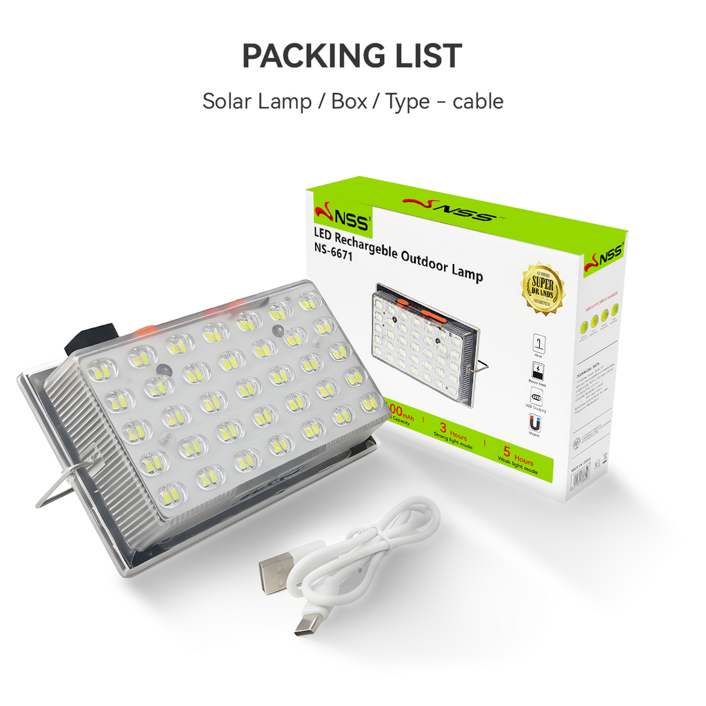 NSS Solar LED Camping Lamp with Powerbank – Rechargeable Waterproof Emergency Light