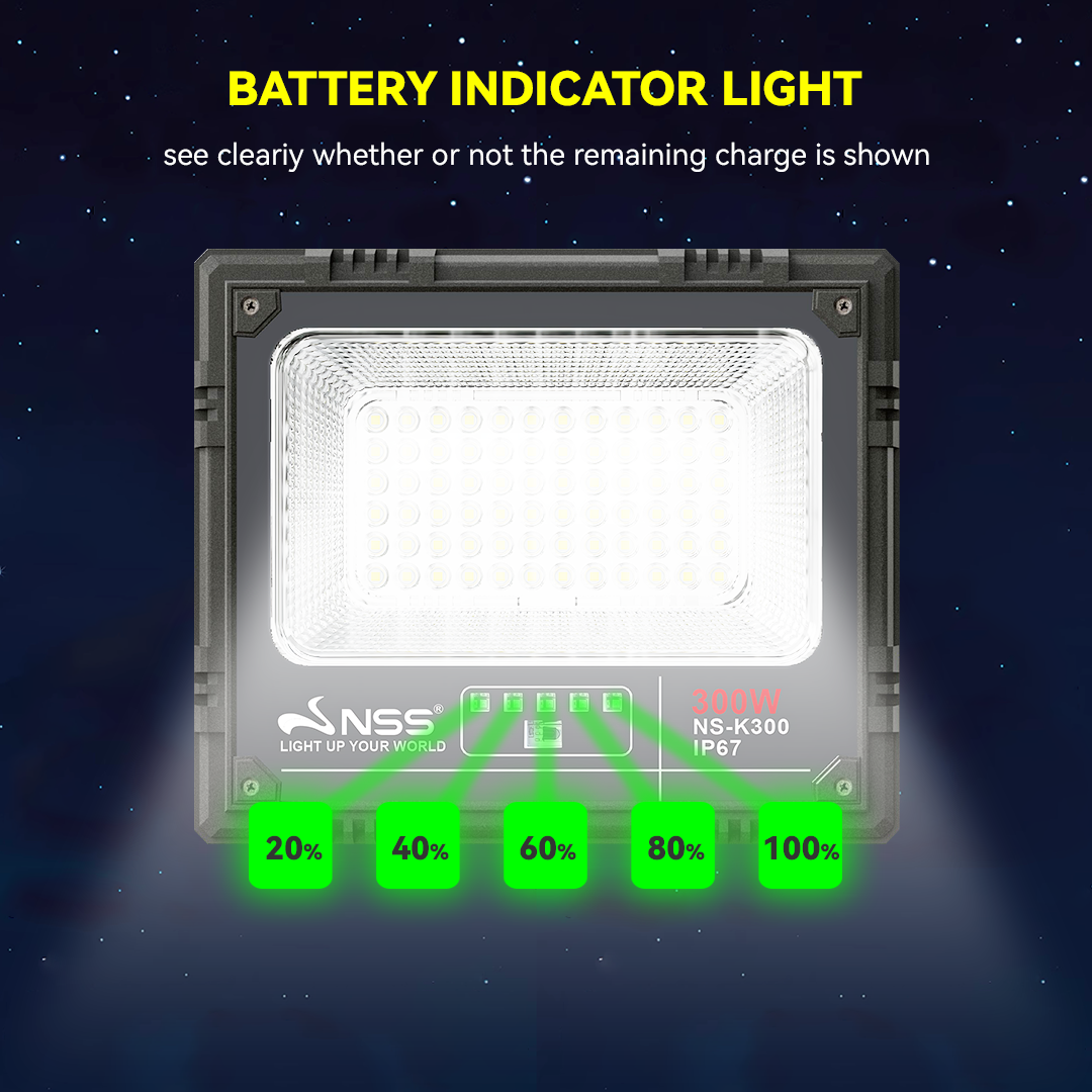 NSS K Series Solar Powered LED Flood Light 100W 200W 300W 500W Waterproof