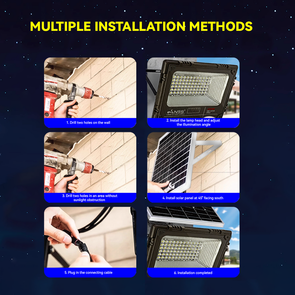 NSS K Series Solar Powered LED Flood Light 100W 200W 300W 500W Waterproof
