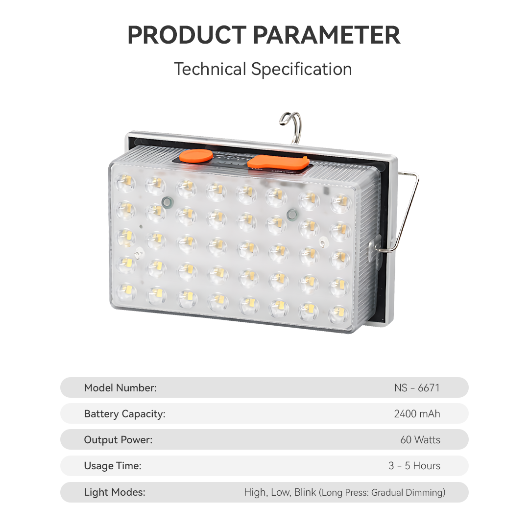 NSS Solar LED Camping Lamp with Powerbank – Rechargeable Waterproof Emergency Light