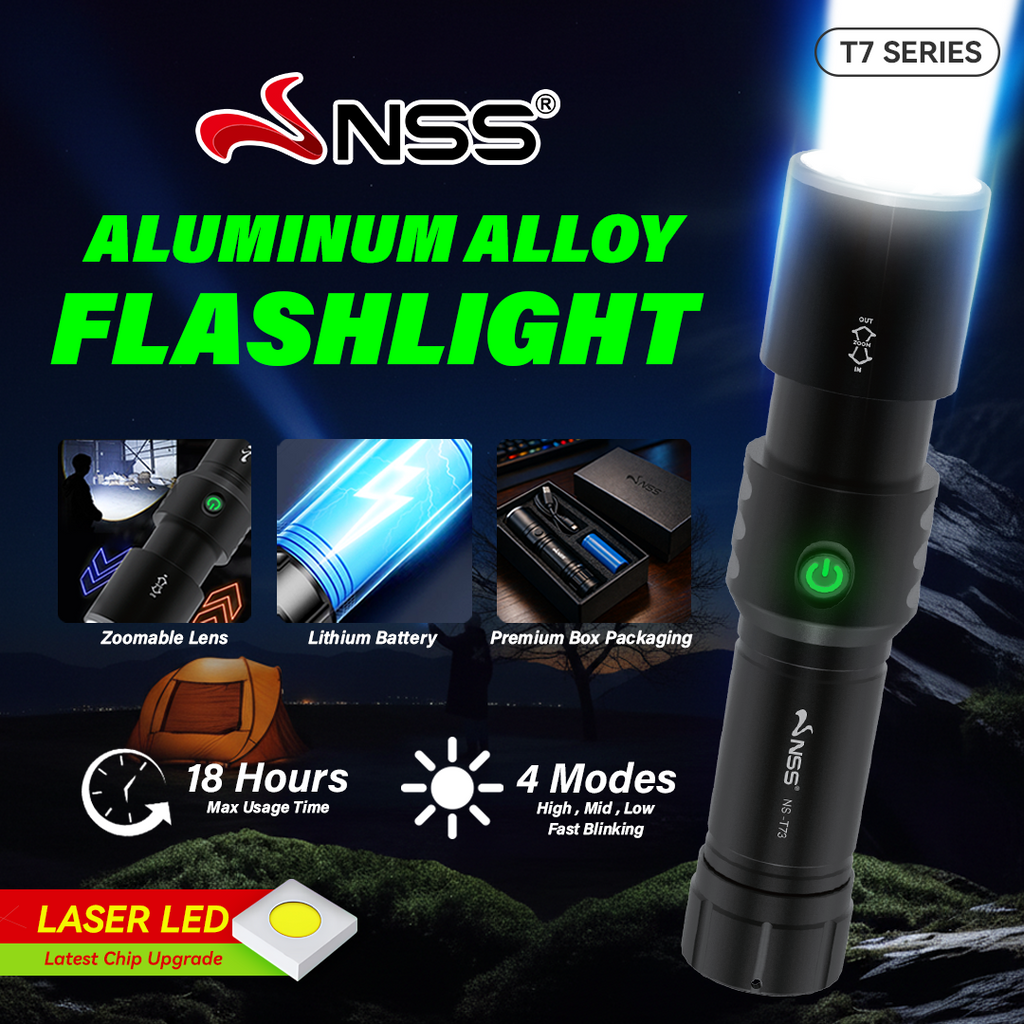 NSS LED Zoomable  Aluminum Alloy Flashlight