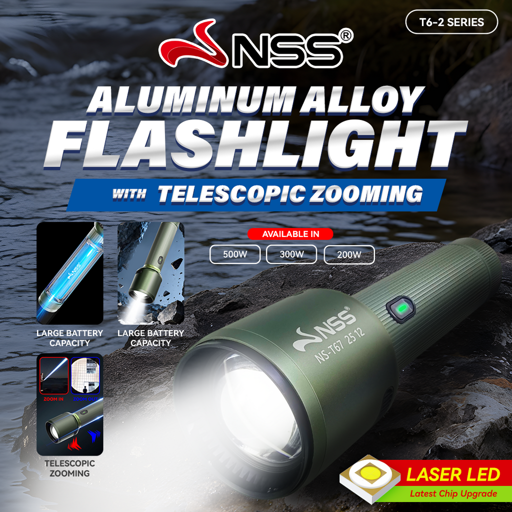 NSS Rechargeable Zoomable LED Flashlight Tactical Torch