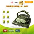 NSS LED Emergency Lamp with Power Bank 9000mAh | Rechargeable Camping Light | USB Type-C Output | Magnetic & Portable Work Light