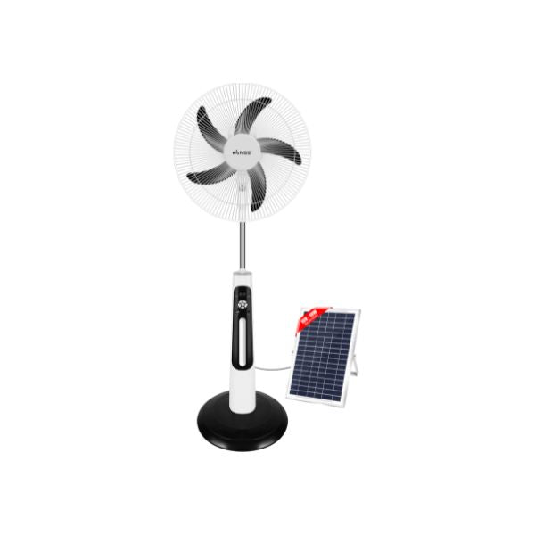 NSS 16" Solar Rechargeable Stand Fan – 10 Speed Modes & Emergency Power Bank