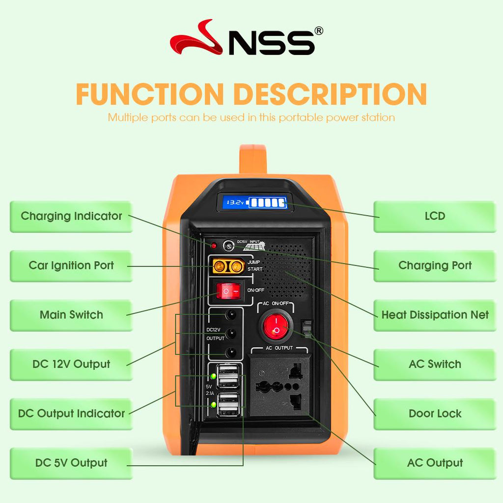 NSS 200W Portable Solar Generator Power Station – Backup Power for Home & Camping (NS-2582)