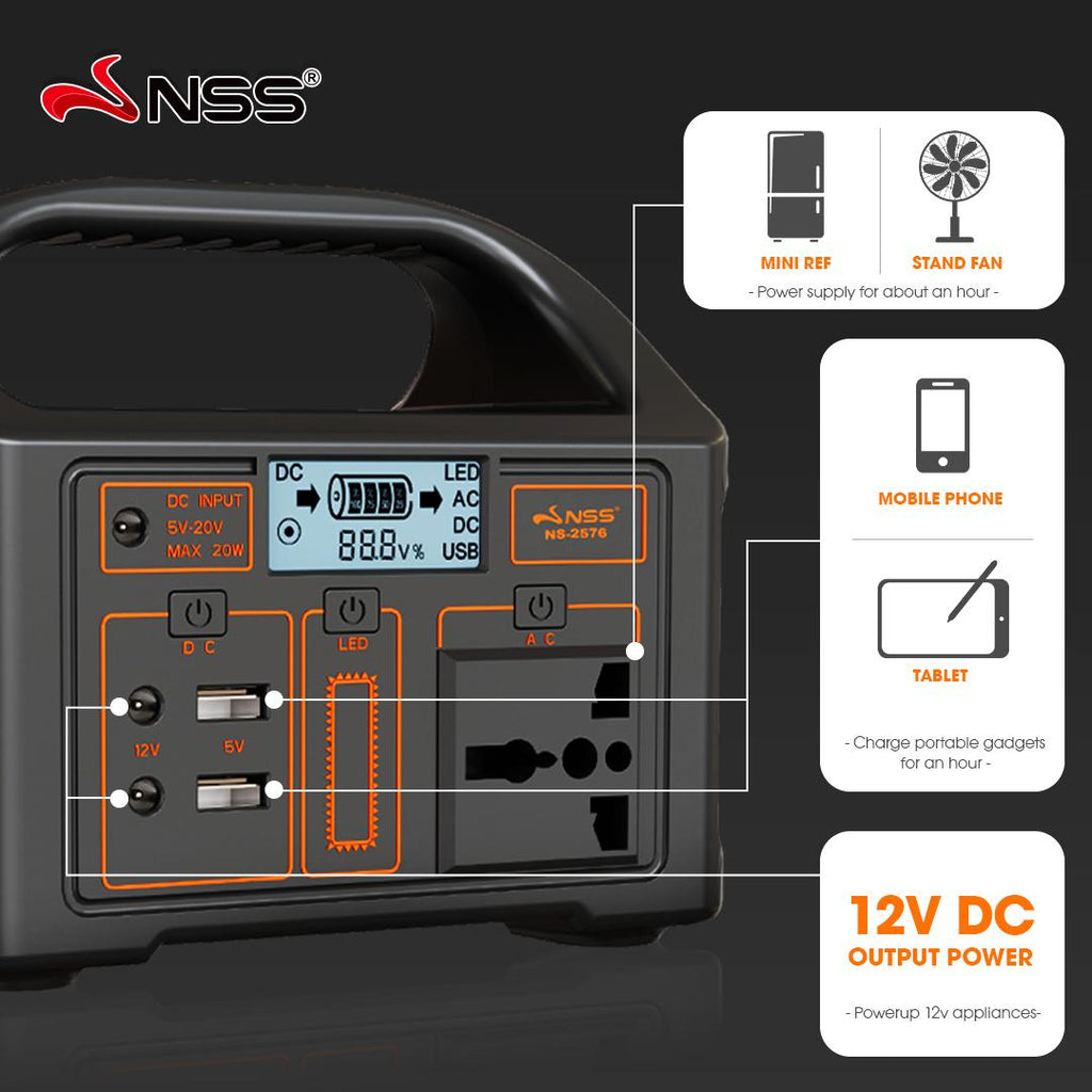 NSS 100W Mini Portable Solar Generator – Compact Power Station for Camping & Emergency (NS-2576)