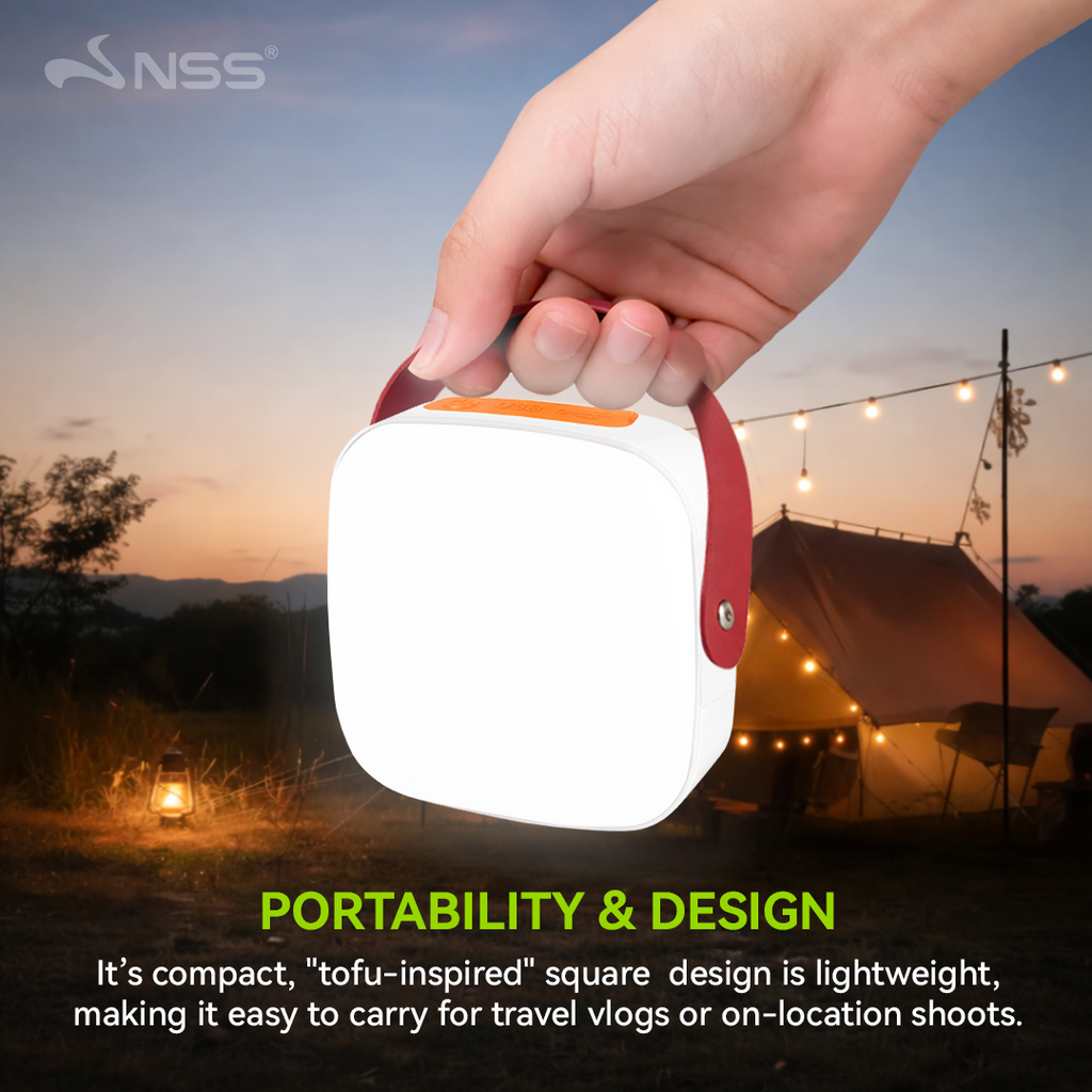NSS Solar Charging Tofu LED Light – Magnetic Rechargeable Lamp with Power Bank & USB-C
