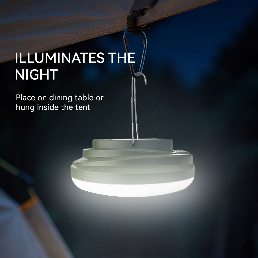 NSS Solar Camping Light – Portable Magnetic LED Tent Lamp with 4 Light Modes & Hanging Hook
