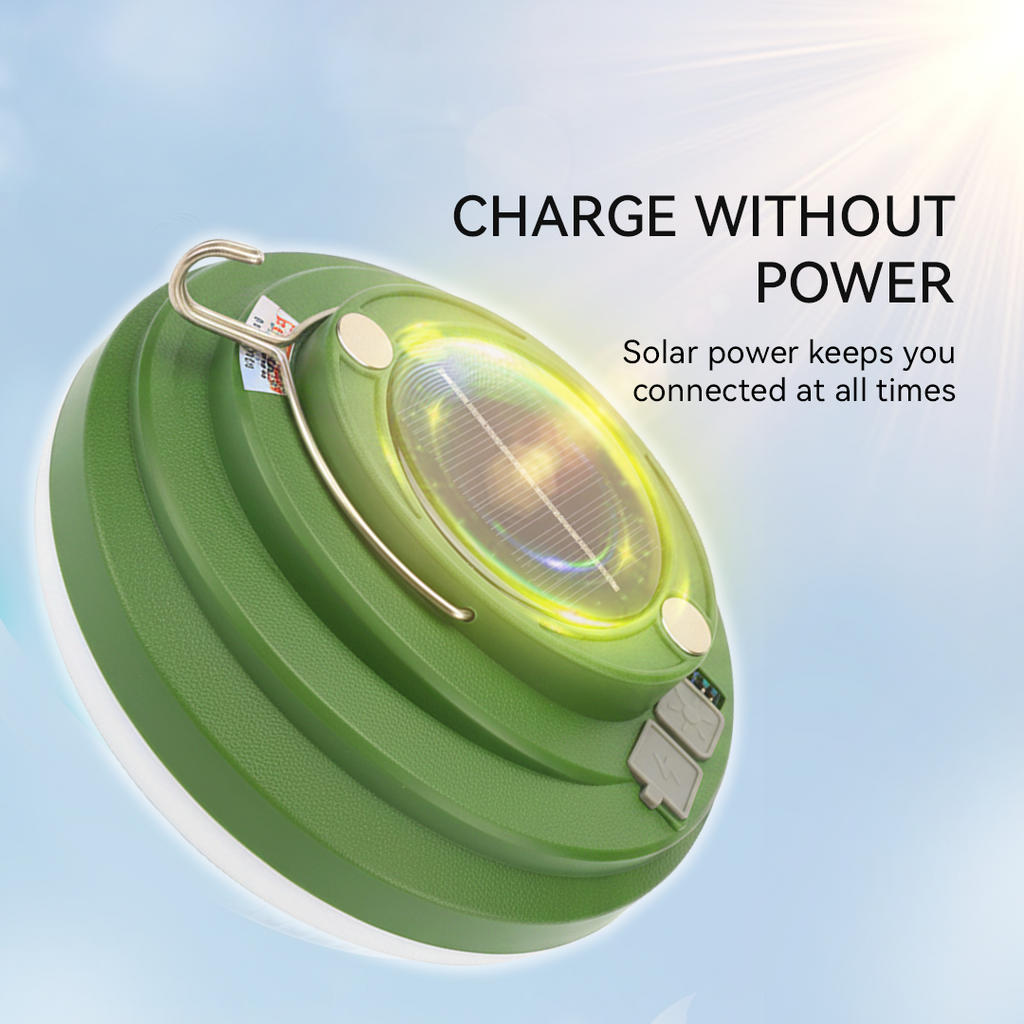 NSS Solar Camping Light – Portable Magnetic LED Tent Lamp with 4 Light Modes & Hanging Hook