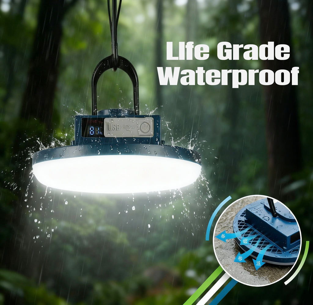 NSS Rechargeable Camping LED Lamp with Power Bank – 9000mAh Waterproof Lantern