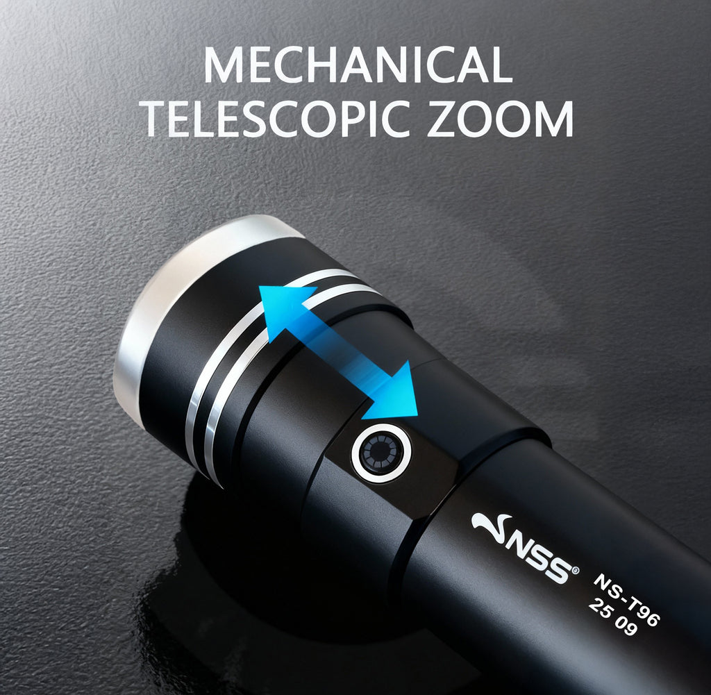 NSS 800W Zoomable LED Flashlight Rechargeable High Power Portable Flashlight