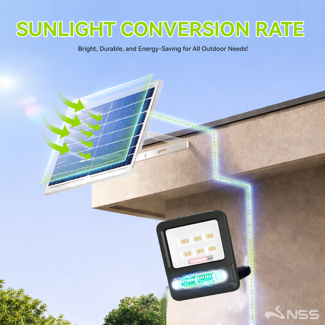 NSS Solar Tri-Color LED Flood Light with Remote Control & IP67 Waterproof Design