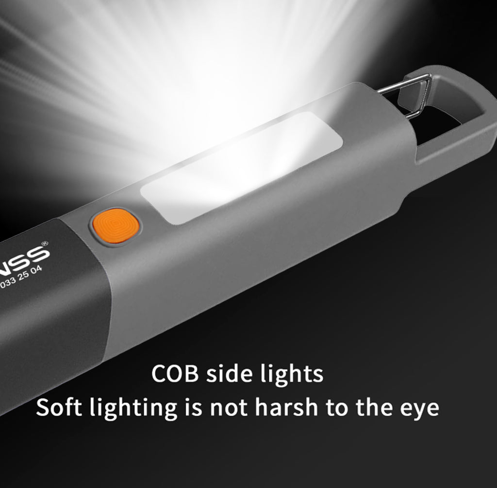 NSS LED XPE Zoomable Flashlight – Rechargeable USB-C Torch with 3 Light Modes & 1200mAh Battery