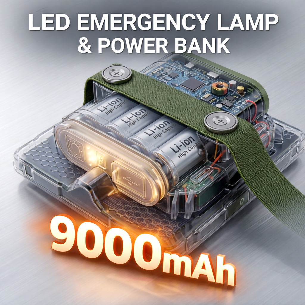NSS LED Emergency Lamp with Power Bank 9000mAh | Rechargeable Camping Light | USB Type-C Output | Magnetic & Portable Work Light