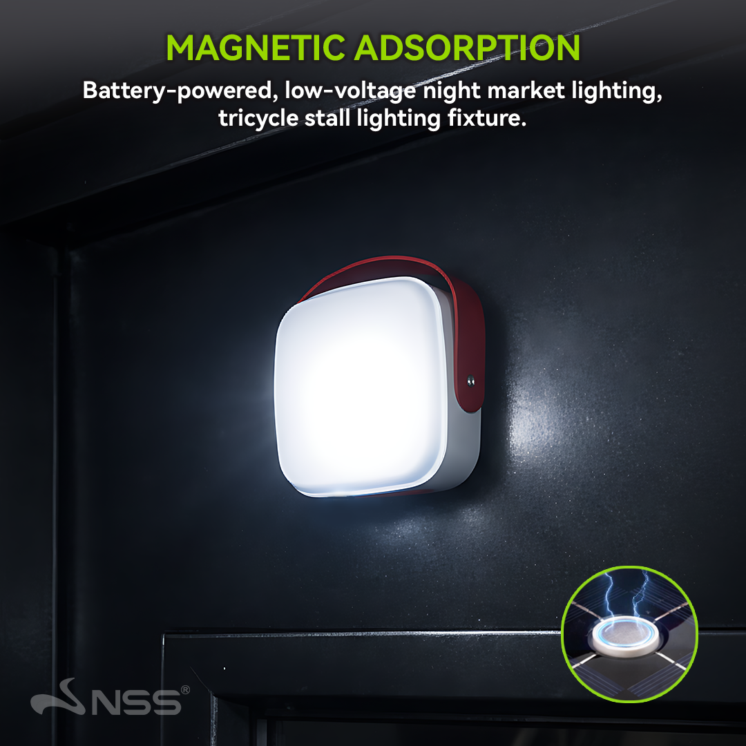 NSS Solar Charging Tofu LED Light – Magnetic Rechargeable Lamp with Power Bank & USB-C