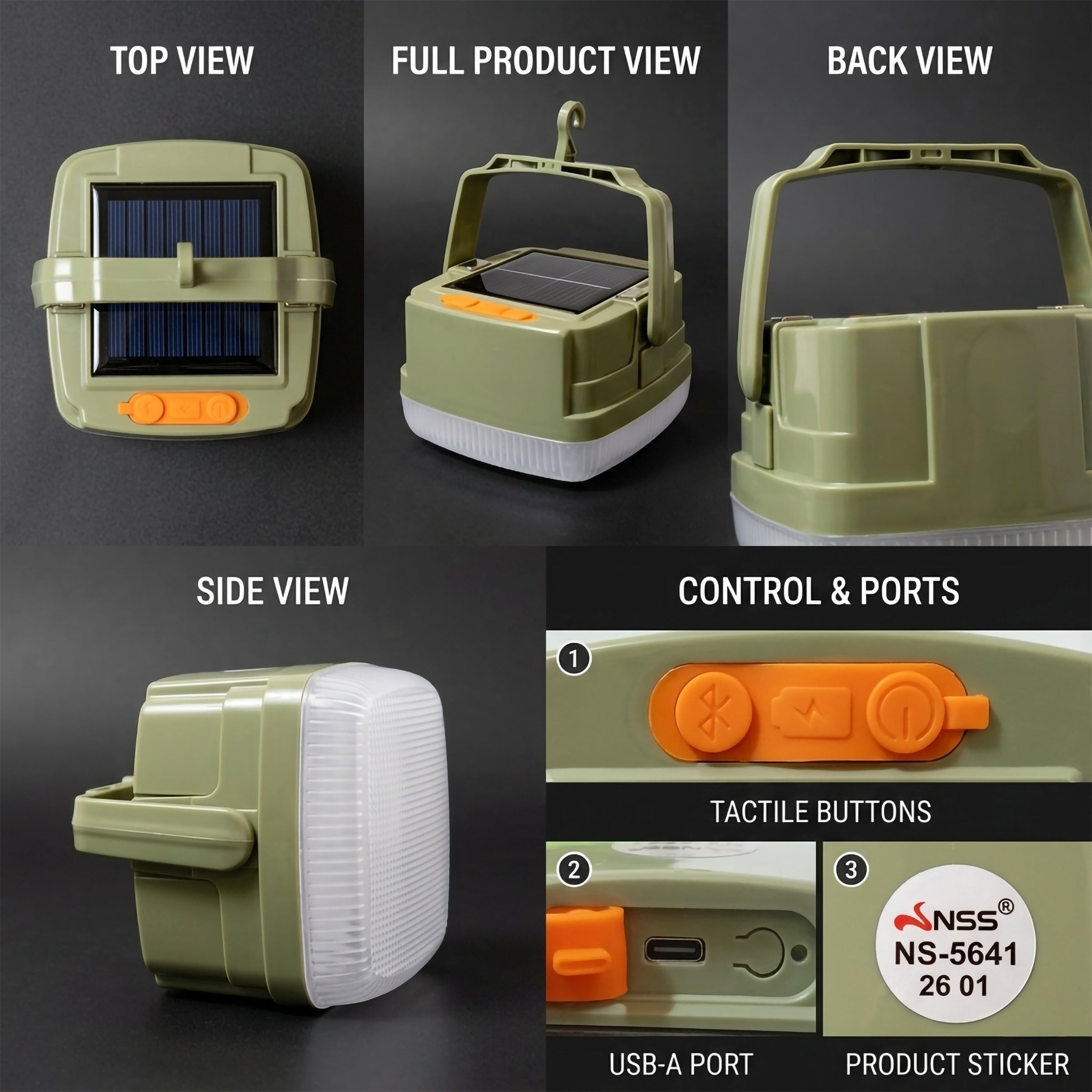 Portable Emergency Lamp Solar Rechargeable USB-C | 3 Lighting Modes | High Bright LED Camping Light | Brownout Ready Backup Light Philippines