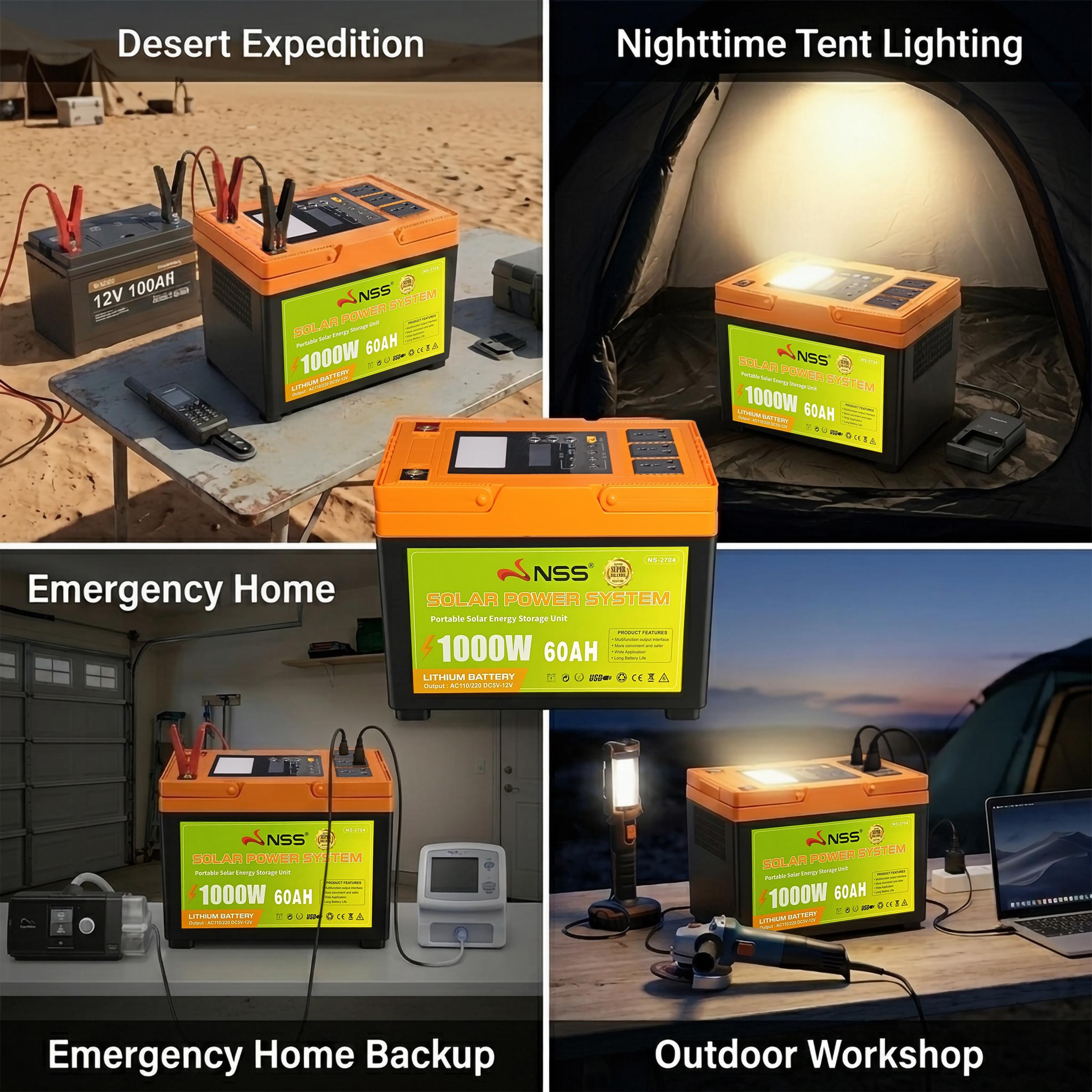 NSS [NEW LAUNCH] NO SOLAR PANEL 70W-1000W Portable Solar Power Station 60,000mAh Lithium Battery | NS-270 Series Solar Generator for Camping, Home Backup, & Outdoor Emergency Power | 220V AC Output Powerbank