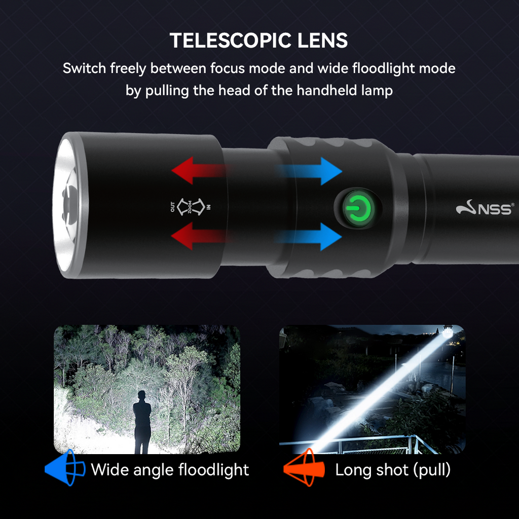 NSS LED Zoomable  Aluminum Alloy Flashlight