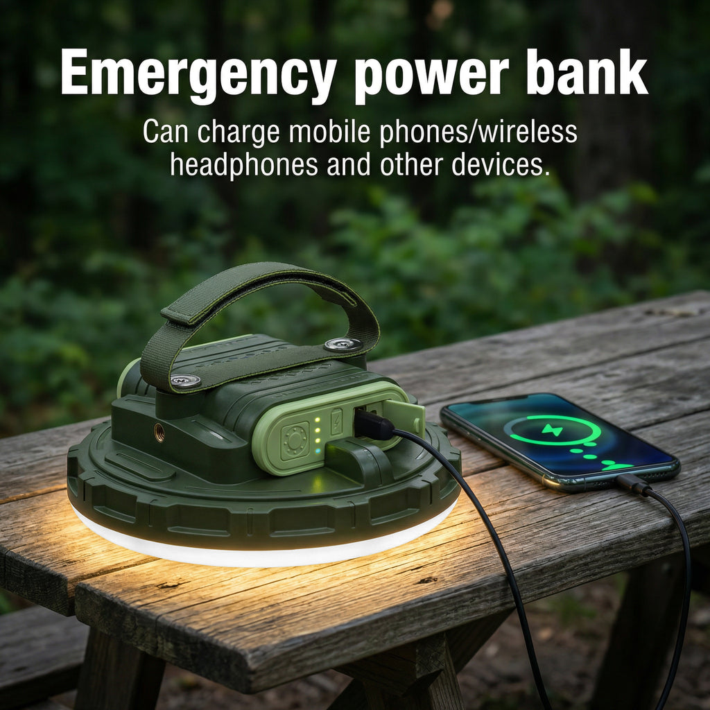 NSS LED Emergency Lamp with Power Bank 9000mAh | Rechargeable Camping Light | USB Type-C Output | Magnetic & Portable Work Light