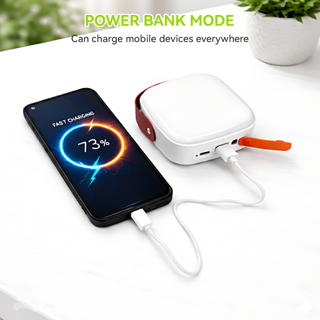 NSS Solar Charging Tofu LED Light – Magnetic Rechargeable Lamp with Power Bank & USB-C