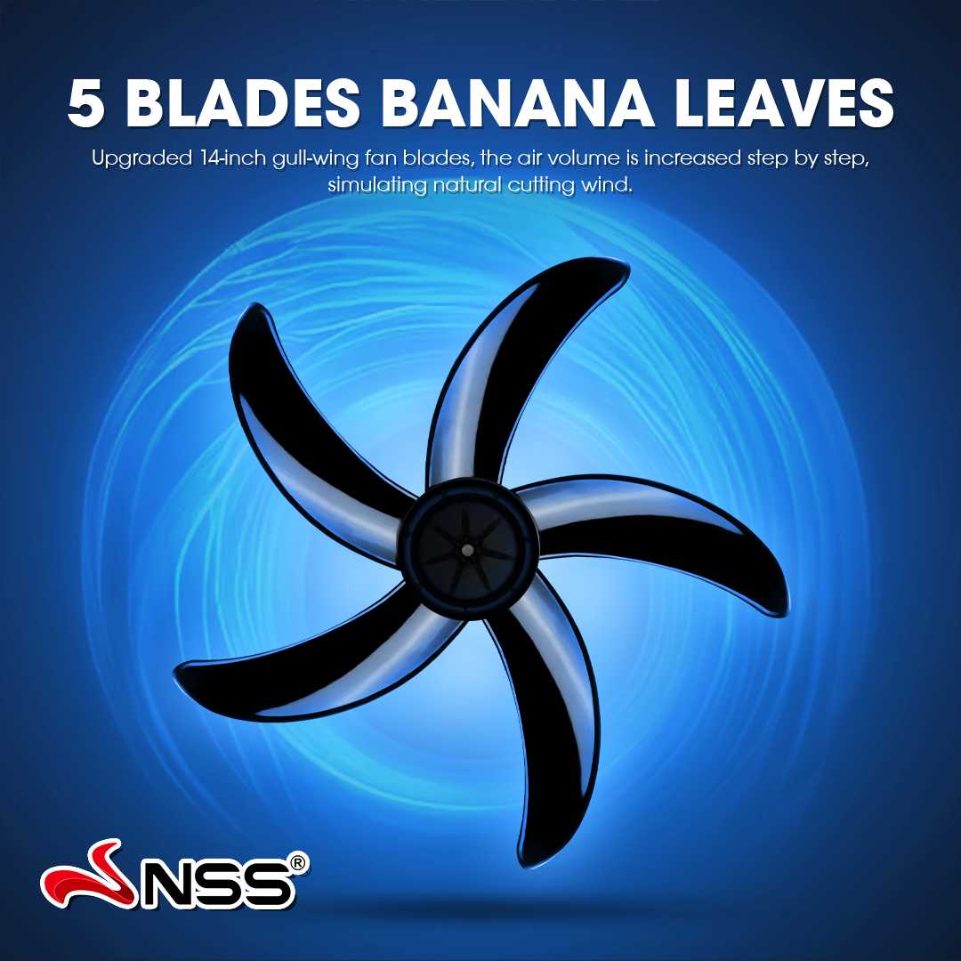 NSS 16" Solar Rechargeable Stand Fan – 10 Speed Modes & Emergency Power Bank