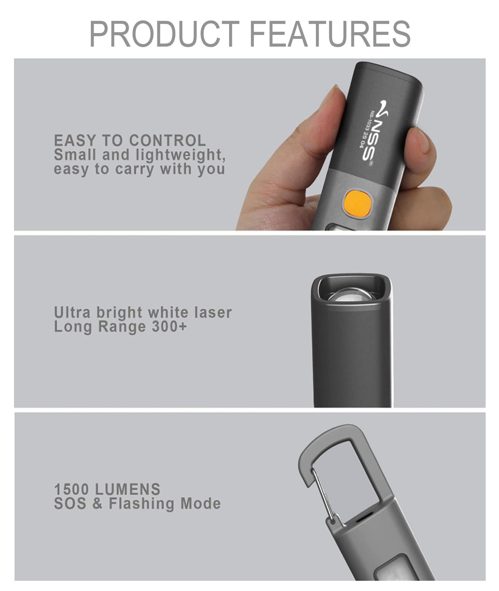 NSS LED XPE Zoomable Flashlight – Rechargeable USB-C Torch with 3 Light Modes & 1200mAh Battery