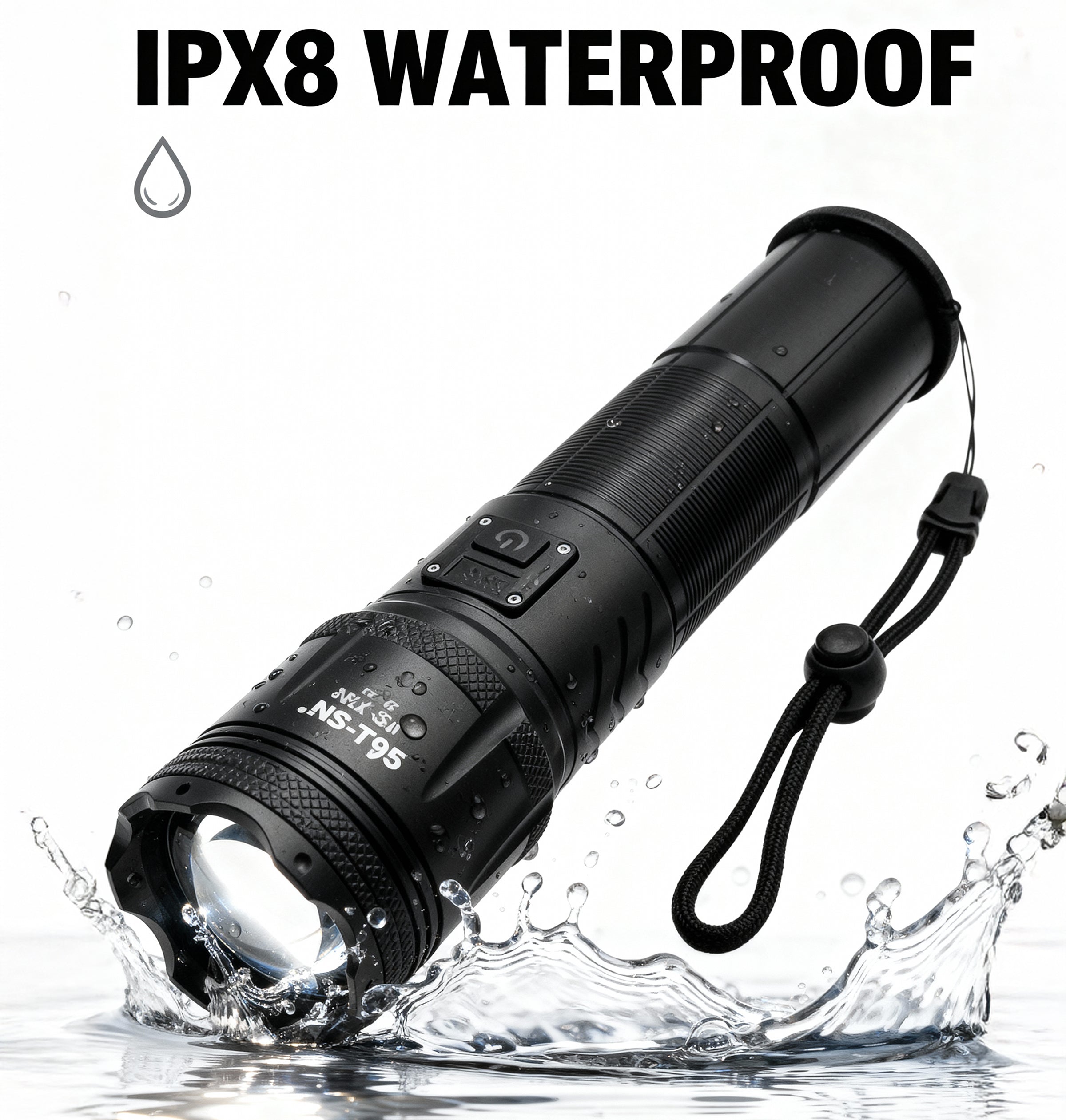 NSS 800W Zoomable 3 Modes Emergency  LED Flashlight