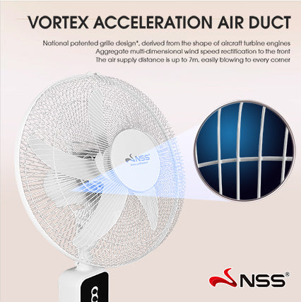 NSS Portable Solar Desk Fan with Power Bank & LED Light – Rechargeable Emergency Fan