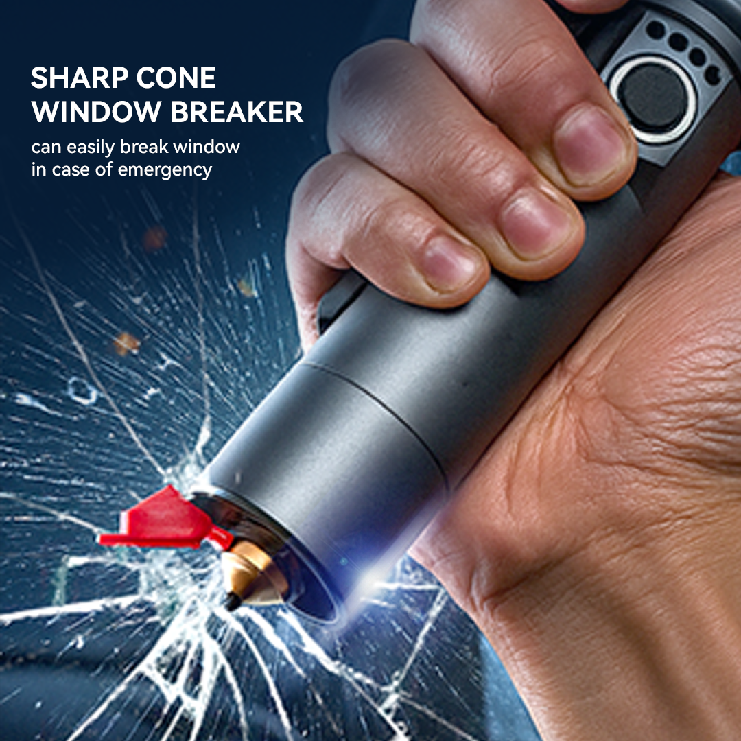 NSS Rechargeable Emergency LED Flashlight with Glass Breaker & Seatbelt Cutter
