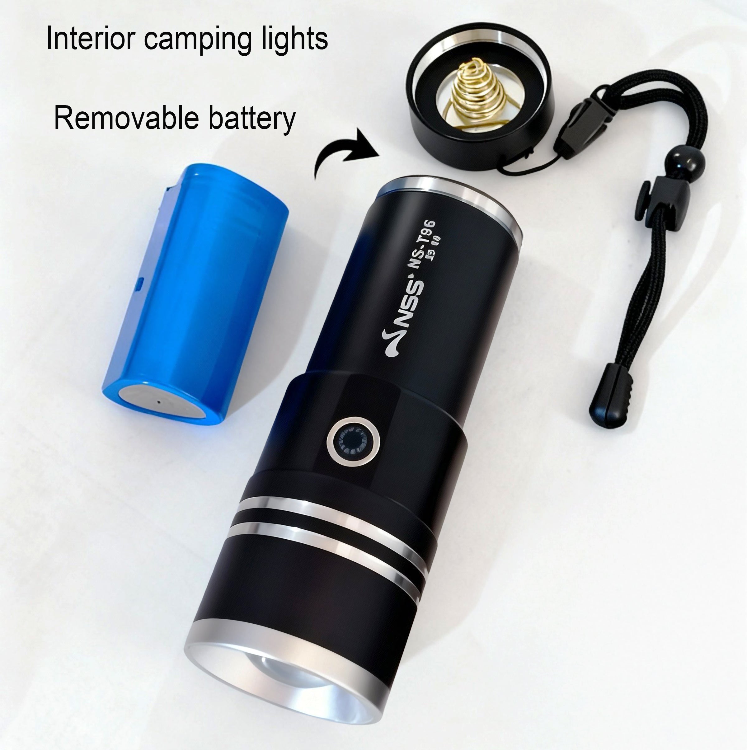 NSS 800W Zoomable LED Flashlight Rechargeable High Power Portable Flashlight