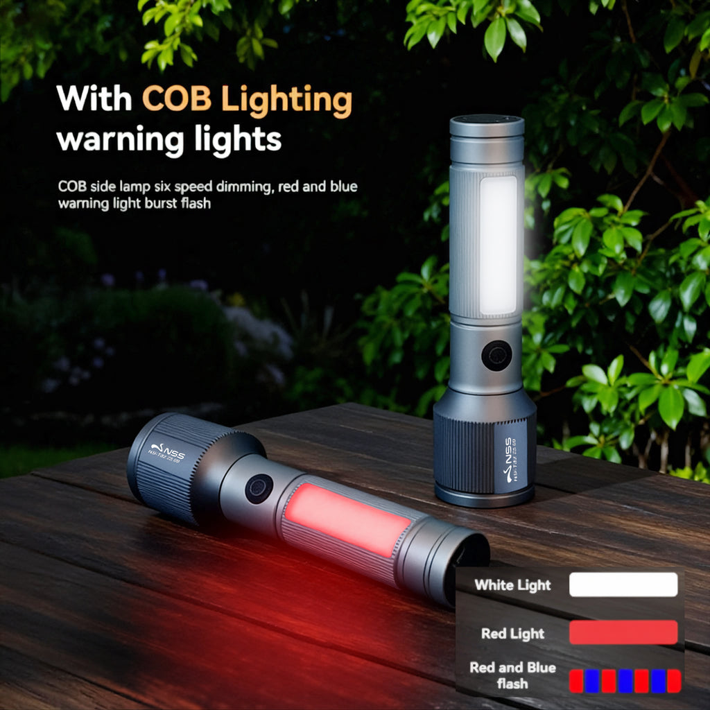 NSS Zoomable LED Flashlight Shockproof & Water-Resistant Outdoor Light