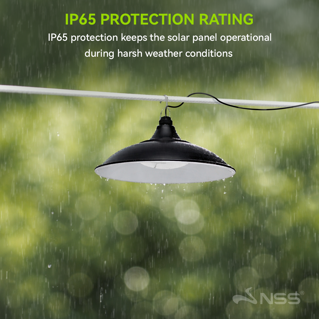 NSS 30W Solar High Bay Light – IP65 Waterproof LED Hanging Lamp with Solar Panel