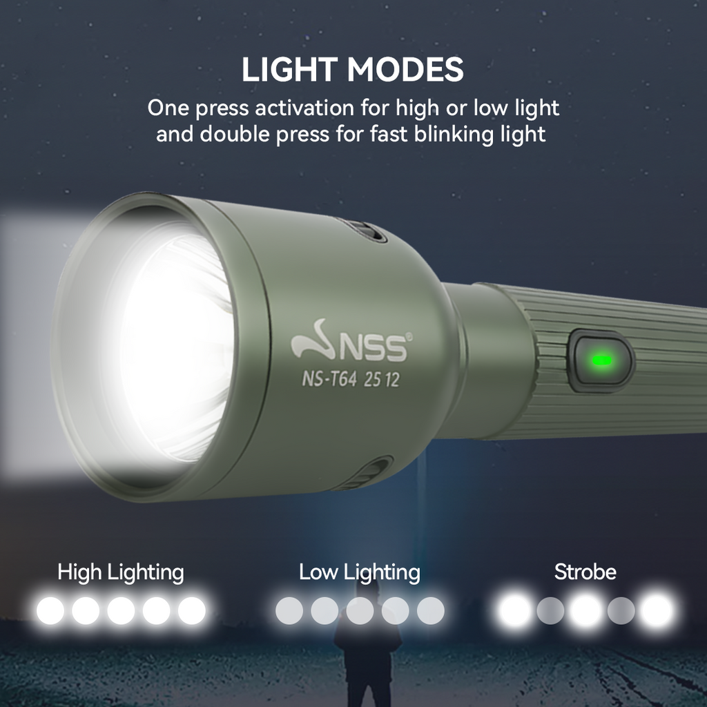 NSS Rechargeable Zoomable LED Flashlight – High Power Tactical Torch