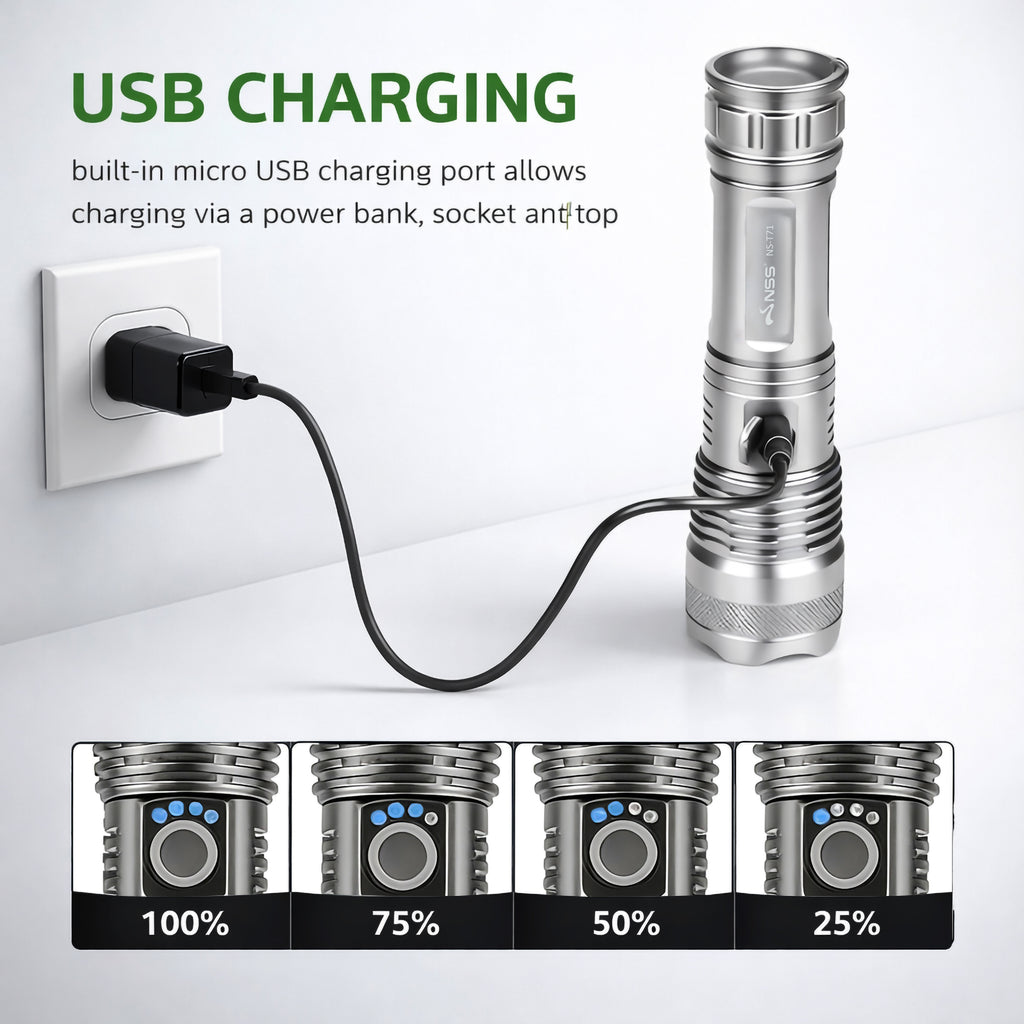 NSS Rechargeable LED Tactical Flashlight