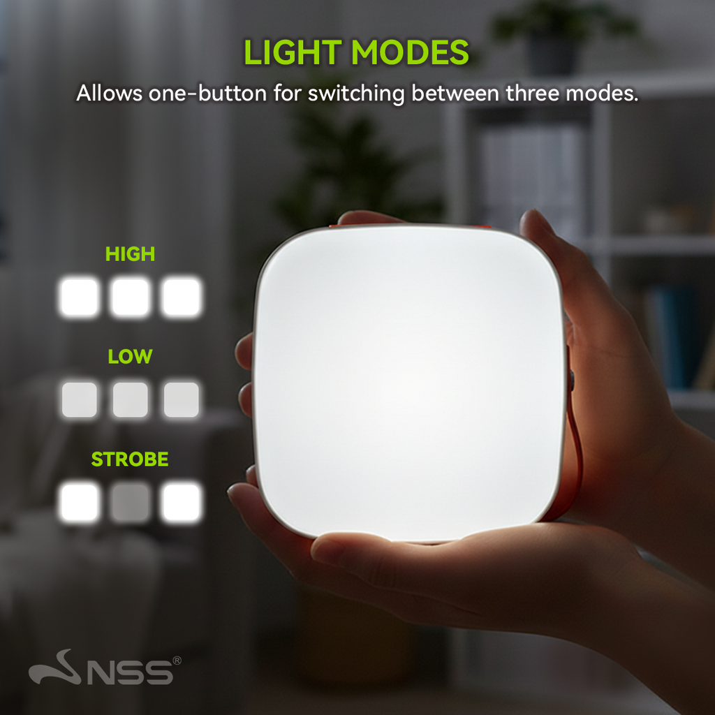 NSS Solar Charging Tofu LED Light – Magnetic Rechargeable Lamp with Power Bank & USB-C