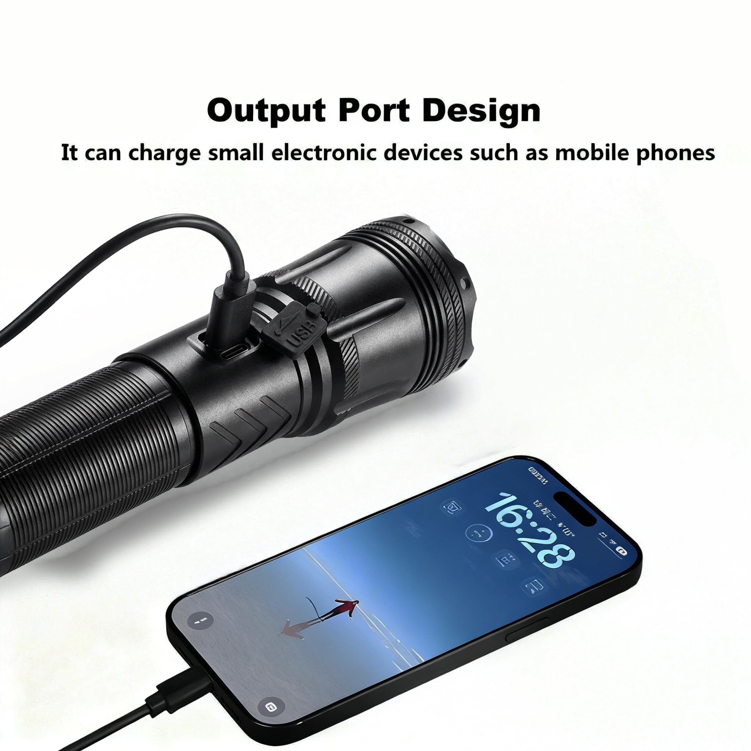 NSS 800W Zoomable 3 Modes Emergency  LED Flashlight
