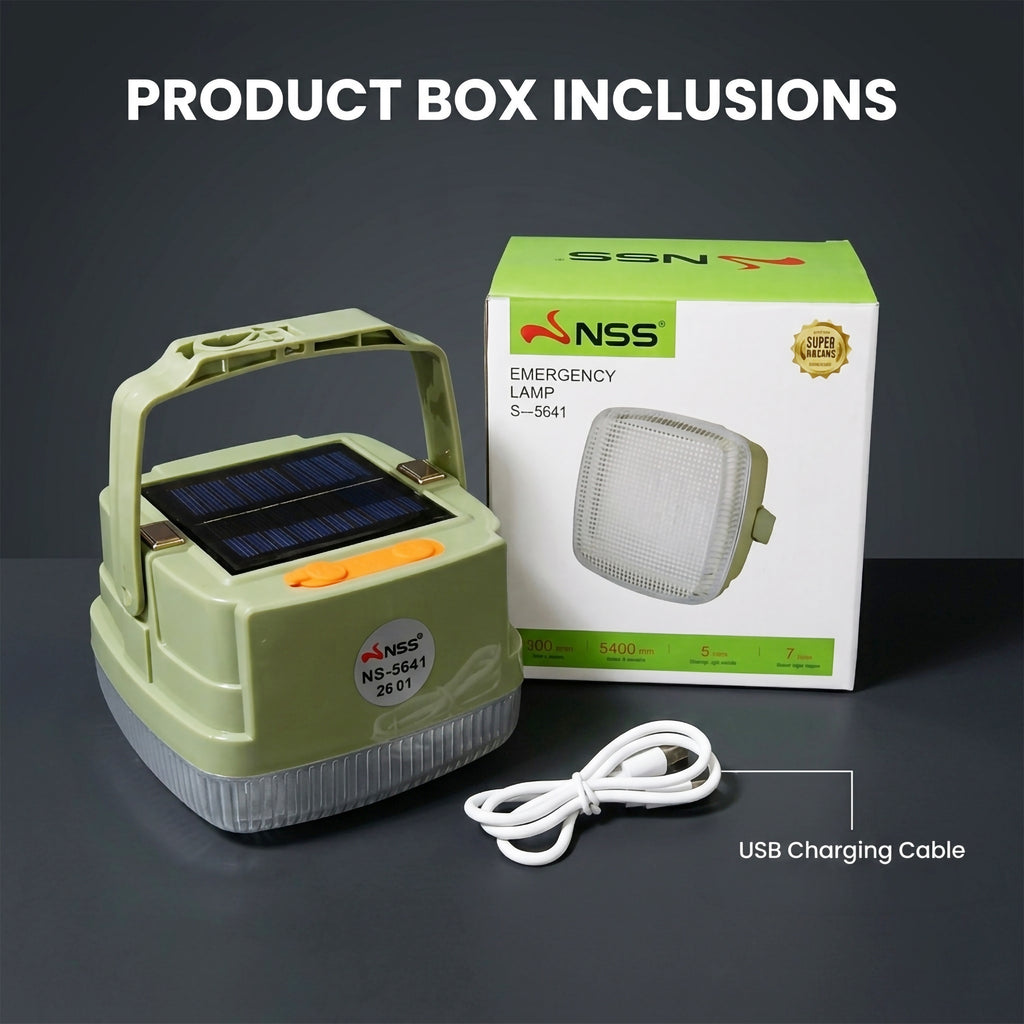 Portable Emergency Lamp Solar Rechargeable USB-C | 3 Lighting Modes | High Bright LED Camping Light | Brownout Ready Backup Light Philippines