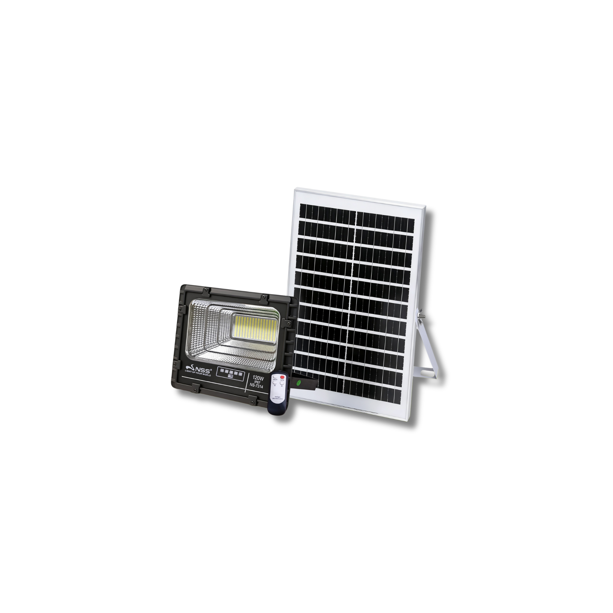NSS 120W Solar Flood Light – IP67 Waterproof LED Security Light with Remote Control