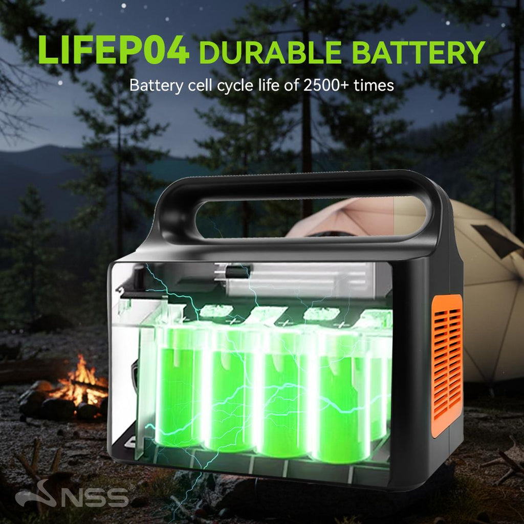 NSS [NEW LAUNCH] Solar Generator 300W-300W Peak Power Inverter 31000mAh Portable Power Station Multi-Functional Lithium Battery Emergency Power Supply for Camping Outdoor Home Blackout with AC/DC/USB Ports
