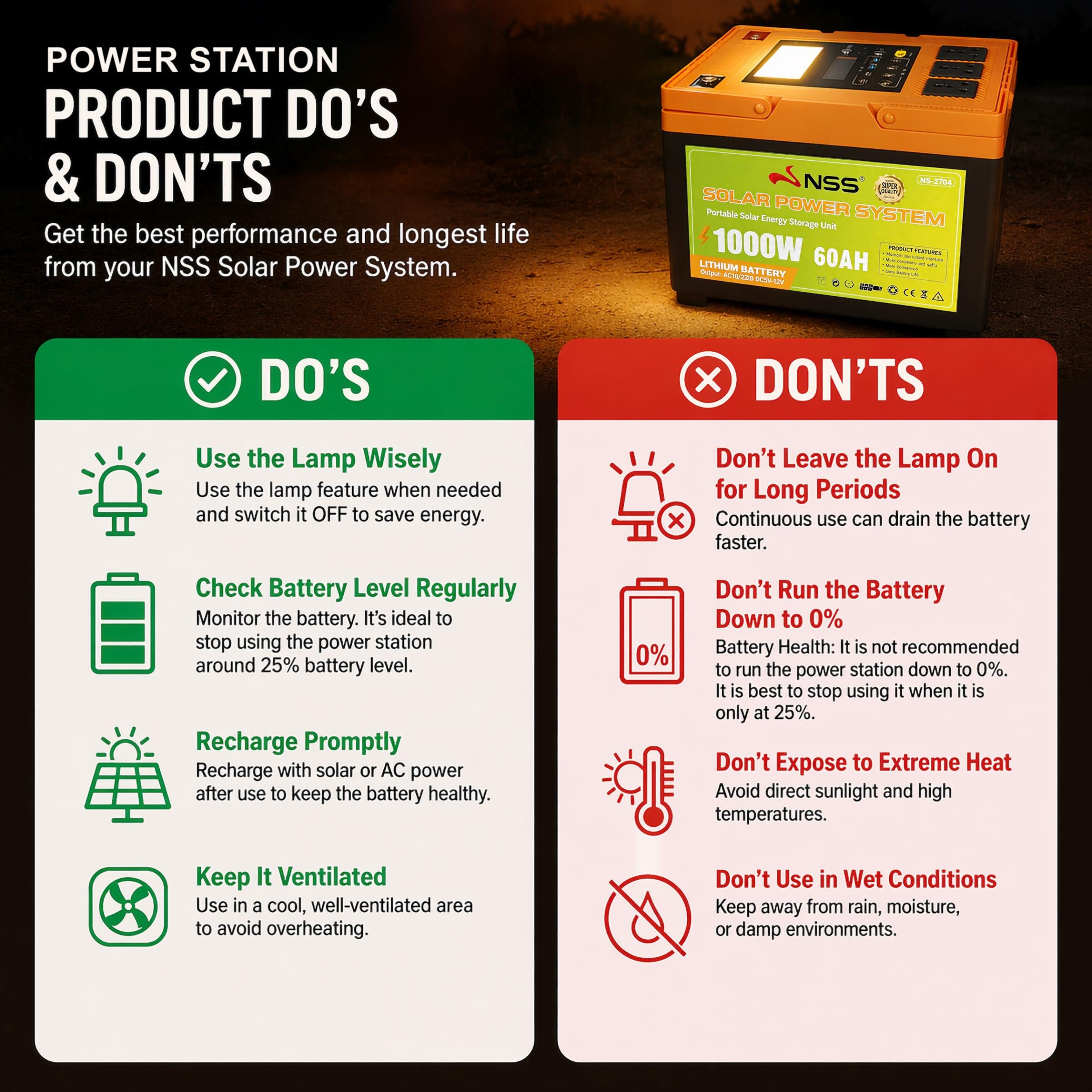NSS [NEW LAUNCH] NO SOLAR PANEL 70W-1000W Portable Solar Power Station 60,000mAh Lithium Battery | NS-270 Series Solar Generator for Camping, Home Backup, & Outdoor Emergency Power | 220V AC Output Powerbank