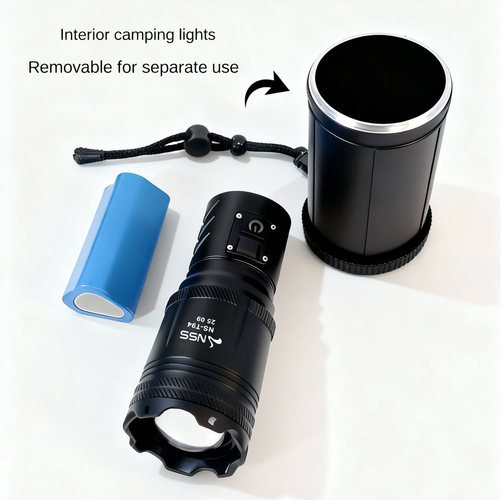 NSS 500W Zoomable Super Bright LED Flashlight